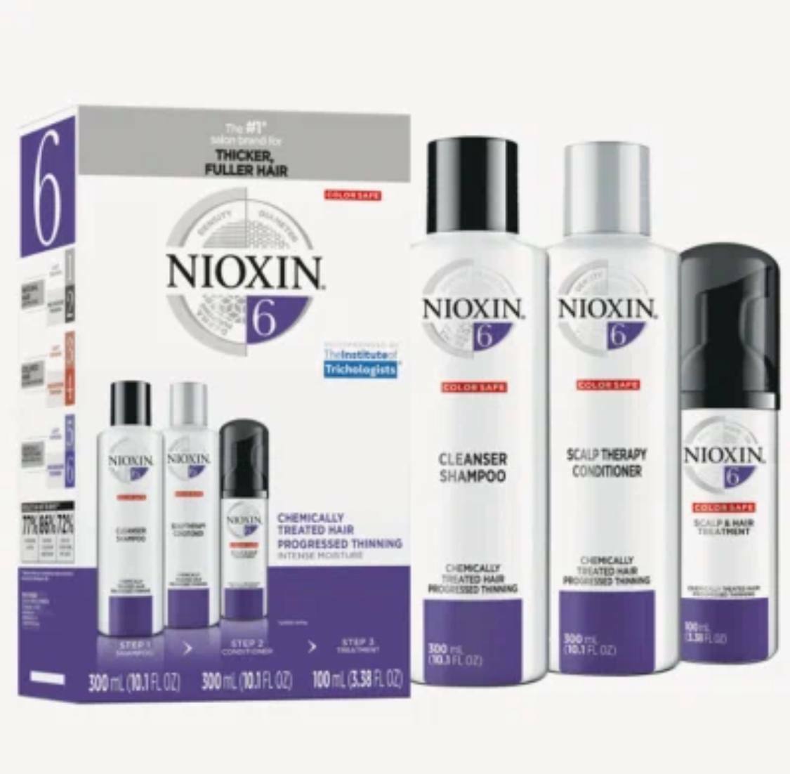 Nioxin System 6 Kit (150 мл+150 мл+40 мл) Для химически обработанных истонченных волос.