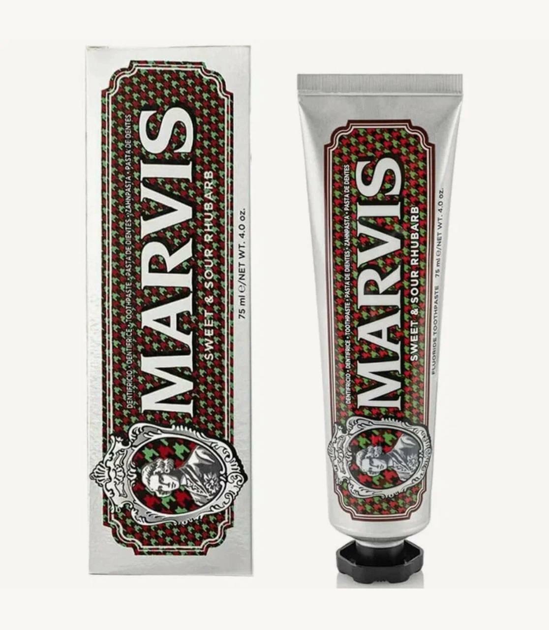 Зубная паста Marvis Sweet & Sour Rhubarb, 75 мл, 75 г, коричневый.